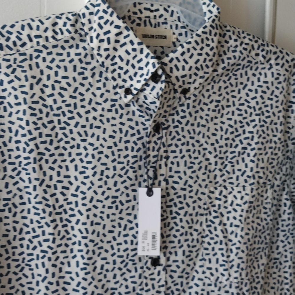 Wrangler Casual Green and Cream Button Down Shirt